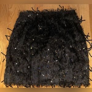 H&M Black Textured Sequin Skirt